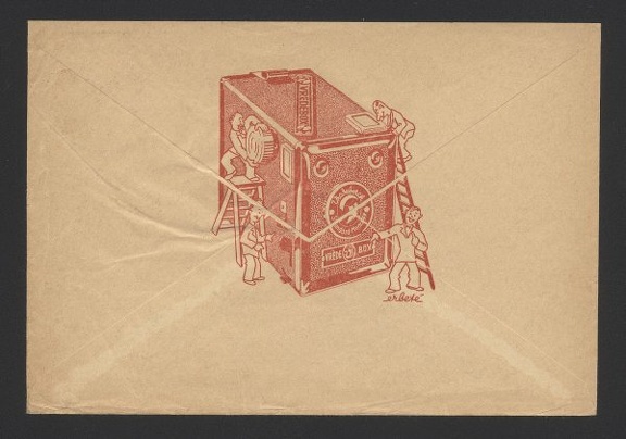 Item no. P533b (cover)
Type: cover
Country: Germany (West)
Date of use: 25 May 1951
Business stationery (cover, back of) used by the company VREDEBORCH G.m.b.H. in Nordenham (Germany), manufacturer of simple cameras like 6 x 6 cm Nordina, and a line of box cameras Vrede box.
The company was founded in 1945 and existed until 1986.
Item_no._p533b__cover_.jpg