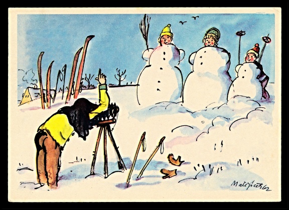 Item no. FP135 (funny postcard)
Country: Czechoslovakia
Date of use: 1960s
Title: Kids as snowmen
= = No caption = =
Item no. FP135 (funny postcard).jpg