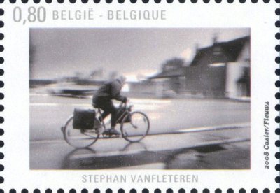 Item no. S78 (stamp)
Type: stamp
Country: Belgium
Date of issue: 26 September 2008
Catalog number: Michel 3875
Stamp presenting work Cyclist of Belgian photographer Stephen Vanfleteren.
The stamp is part of a 5-stamp set issued in form of a souvenir sheet. All the stamps are pertaining to photography.
Item_no._s78__stamp_.jpg
