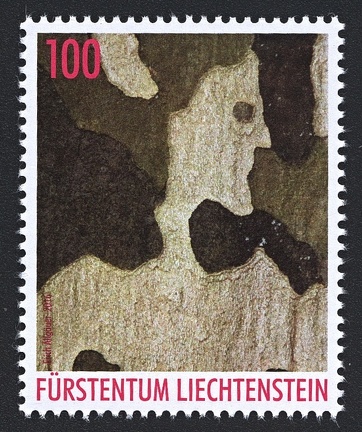 Item no. S568a (stamp)
Type: stamp
Country: Liechtenstein
Date of issue: 5 September 2016
Catalog number:
Stamp (I) of the 3-stamp set, honoring ERICH ALLGÄUER (b. 1939), photographer from Liechtenstein. One of his photographic themes consists in finding in natural formations, like on the barks of plane trees, images resembling human faces. It shows reproduction of his photograph “Woman”.
Item no. S568a (stamp).jpg