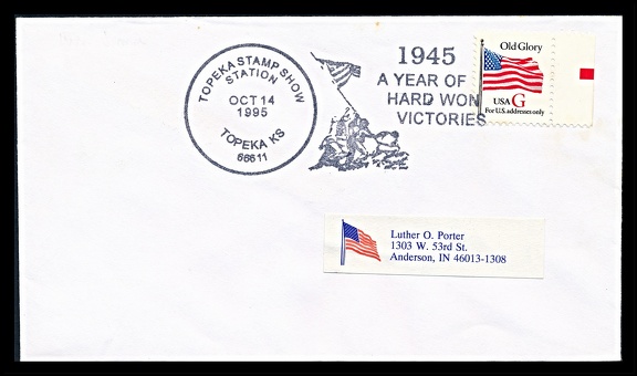 Item no. C279 (cancel)
Type: cancel
Country: USA
Date of use: 14 October 1995
Special cancel (on cover), used to honor US marines fighting at Iwo Jima with the caption: “1945 – A Year of Hard Won Victories”. The cancel’s design is based on a photograph by Associated Press photojournalist JOE ROSENTHAL (1911 - 2006) Raising the US flag on the island Iwo Jima, at the Mount Suribachi , taken on 23 February 1945. Joe Rosental was awarded a Pulitzer Prize for this iconic photograph in 1945.
Item no. C279 (cancel).jpg