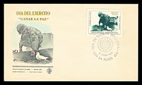 Item no. P2888 (cover)
Type: cover
Country: Argentina
Date of use: 12 July 1980
FDCover with stamp honoring Army Day , and showing stylized reproduction of a photograph taken by Argentinian photographer PEDRO LUIS RAOTA (1934 – 1986).
Item no. P2888 (cover).jpg