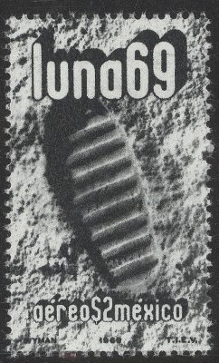 Item no. S138 (stamp)
Type: stamp
Country: Mexico
Date of issue: 29 September 1969
Catalog number: Scott C353
Stamp issued to commemorate the first manned Moon landing (Apollo 11 mission). It shows a reproduction of a photograph taken by the mission commander NEIL ARMSTRONG of a bootprint impressed in the Moon’s dust by EDWIN “BUZZ” ALDRIN, pilot of Lunar Module (LM) “EAGLE”.
Item_no._s138__stamp_.jpg
